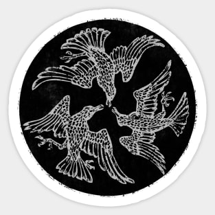 Twa Corbies (Three Ravens) Sticker